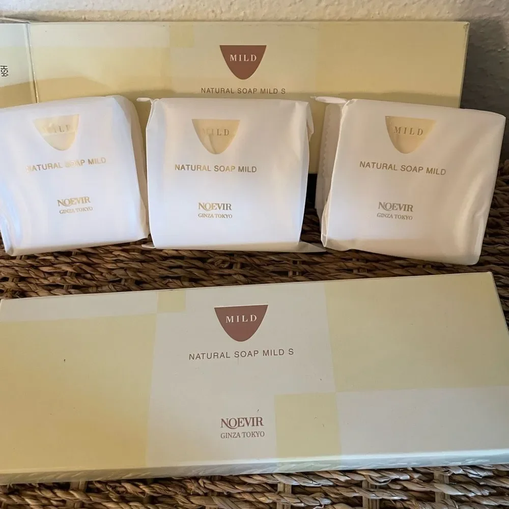 Noevir Ginza Tokyo Japan Mild Natural Soap Bars New in Packages 6 Bars Total